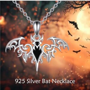 Silver Bat Necklace